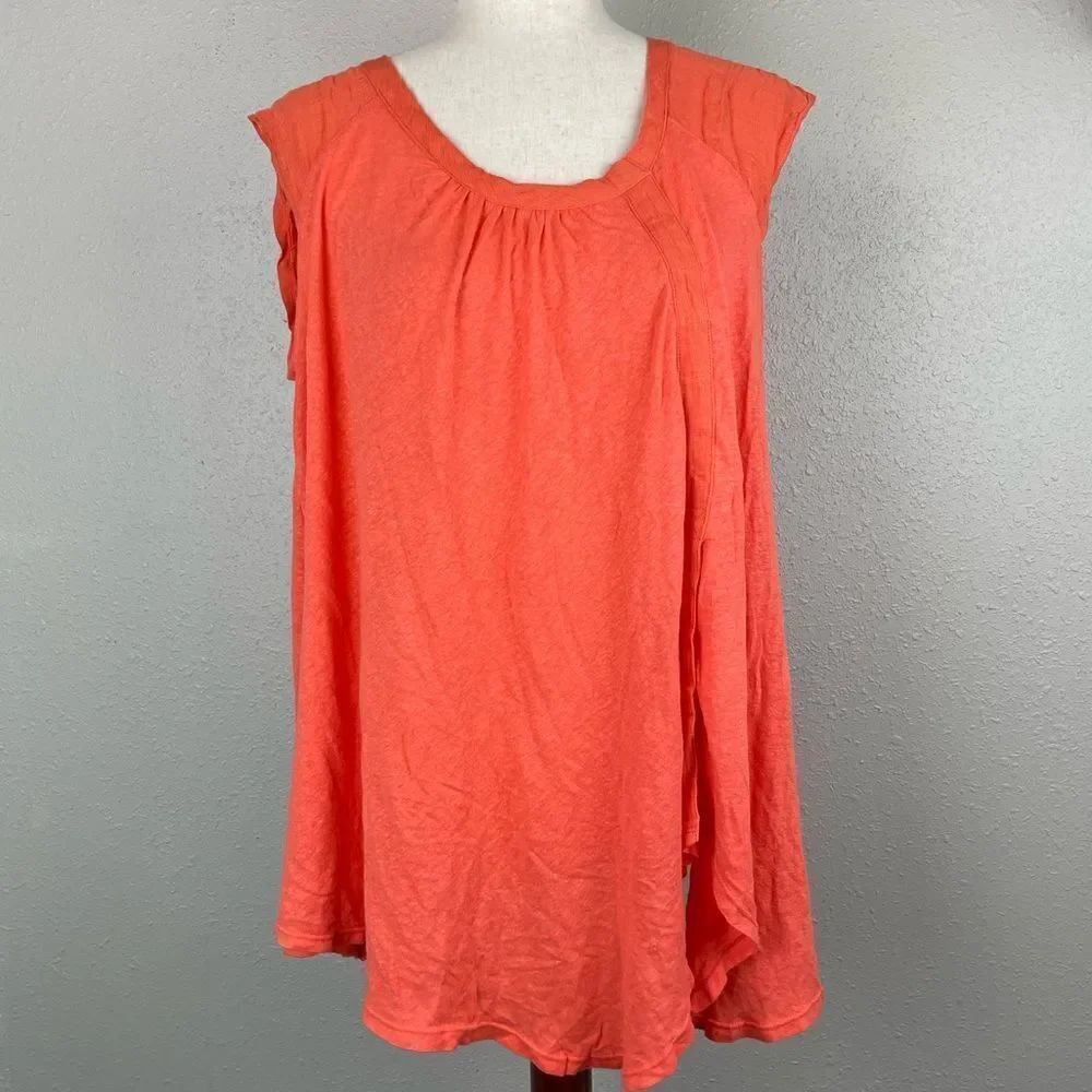 NWOT Free People Orange Sleeveless Tunic Top Size XS